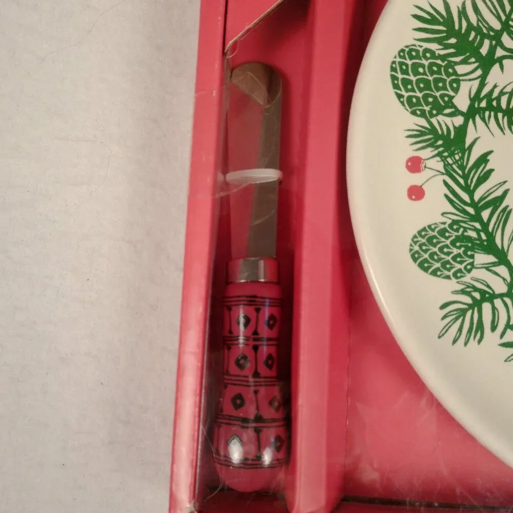 Vintage Hallmark Christmas Plate And Spreader Set‎ New In box